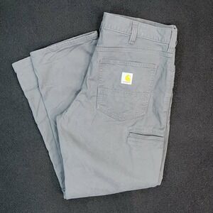 Carhartt Work Pants Mens 36x30 Grey Rugged Flex Relaxed Fit Canvas READ